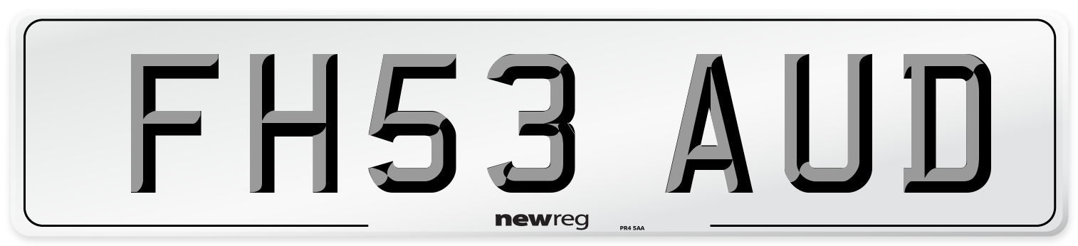 FH53 AUD Number Plate from New Reg